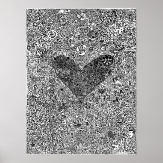 "Herz und Symbole" Großes Poster