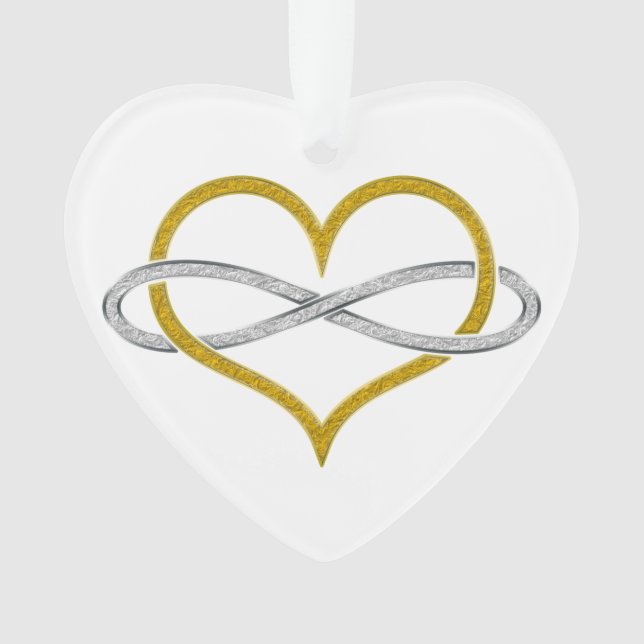 Herz-Unendlich-Gold-Silber Ornament (Vorderseite)
