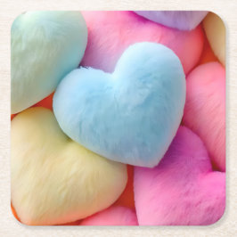 Herz-Untersetzer Rechteckiger Pappuntersetzer