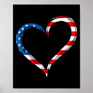 Herz USA-Flagge Memorial Day patriotisch amerikani Poster