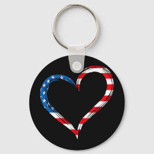 Herz USA-Flagge Memorial Day patriotisch amerikani Schlüsselanhänger