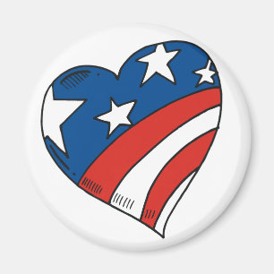 Herz USA-Flaggen-T-Shirts und Geschenke Magnet