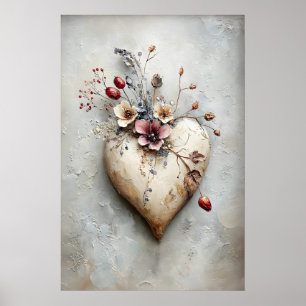 Herz Valentinstag Druck, Frühling Wandkunst Poster