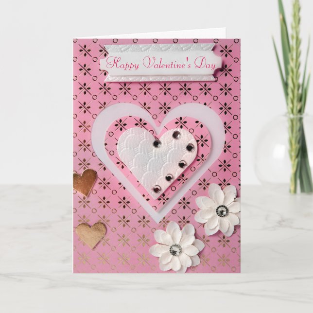 Herz-Valentinstag-Karte Feiertagskarte (Vorderseite)