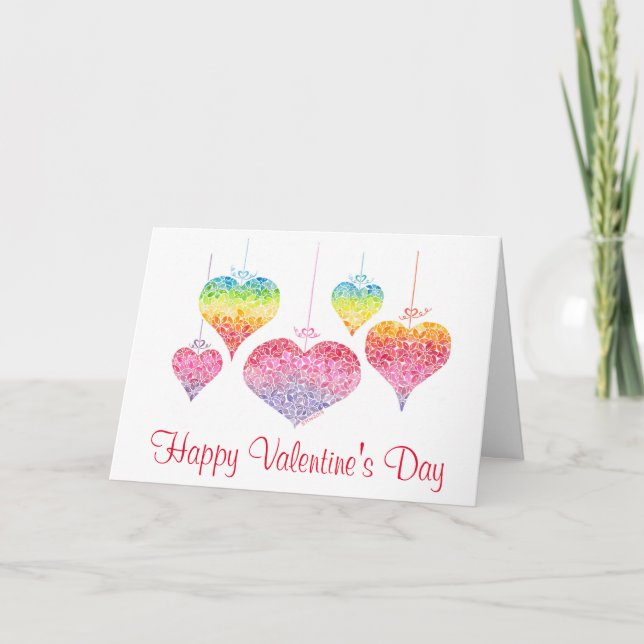 Herz Valentinstag-Karte Karte (Vorderseite)