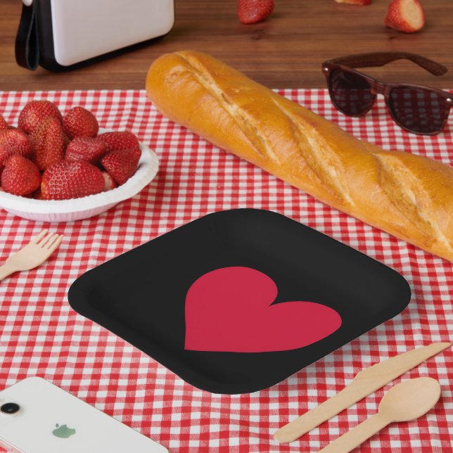 Herz Valentinstag Liebe Herz Pappteller (Picknick)