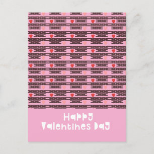 Herz Valentinstag Muster Postkarte