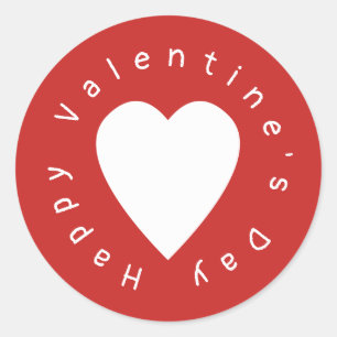 Herz Valentinstag Runder Aufkleber