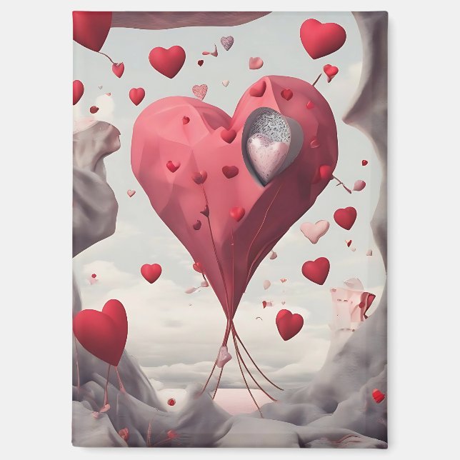 Herz VDay mag Magnet (Vorderseite)