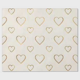 Herz-Verpackungspapier in Goldfarbe Geschenkpapier