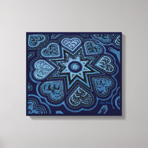 "Herz voller Liebe" Panel Prnt (Rustik) (Blau) Leinwanddruck
