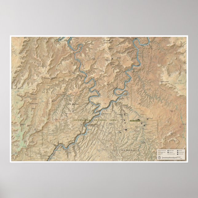 Herz von Canyonlands (Utah) Karte Poster (Vorne)