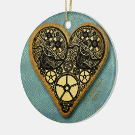 Herz von Gürtel Steampunk Vintag Keramik Ornament