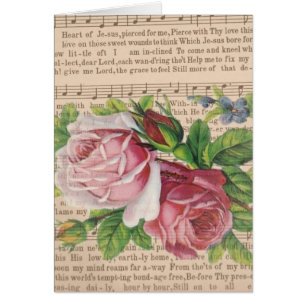 Herz von Jesus-Musik mit rosa Rosen u.