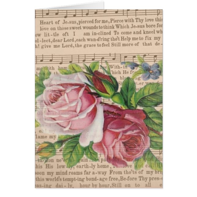 Herz von Jesus-Musik mit rosa Rosen u. (Vorne)
