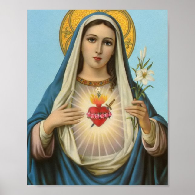 Herz von Mary Unser heiliges Herz Poster (Vorne)