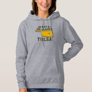 Herz von Oklahoma Tulsa Staat Map Design Hoodie