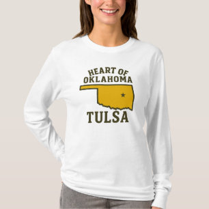 Herz von Oklahoma Tulsa Staat Map Design T-Shirt