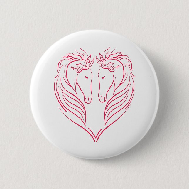 Herz von Pferden-Pferde-Herz-Herz-Kreislauf-Katze Button (Vorderseite)