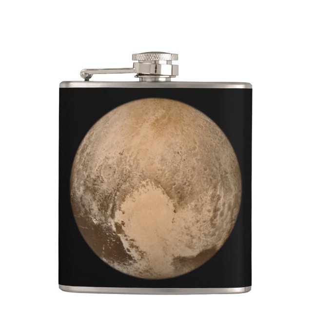 Herz von Pluto Starry Sky Flachmann (Vorderseite)