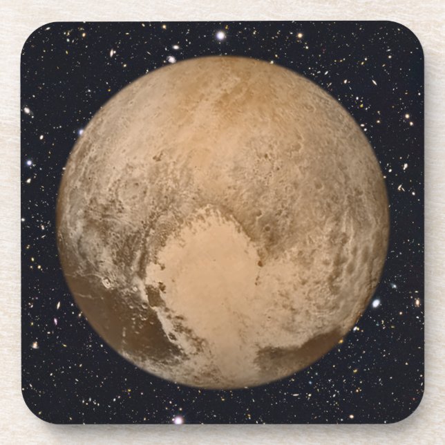 Herz von Pluto Starry Sky Getränkeuntersetzer (Vorderseite)