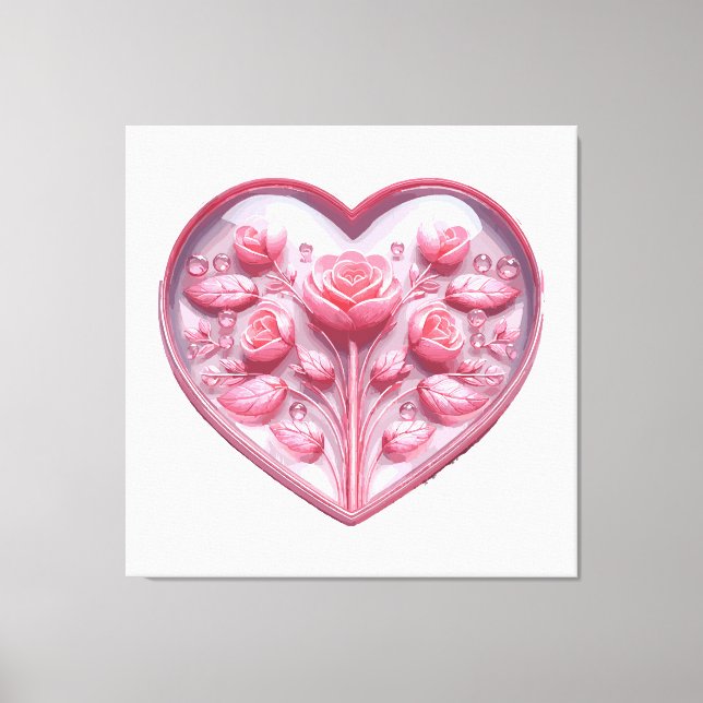 Herz von Rose Leinwanddruck (Vorderseite)