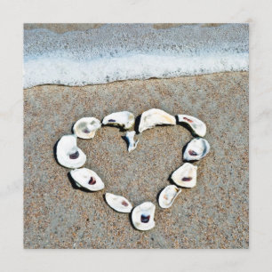 Herz von Seashells am Brautparty Beach Einladung