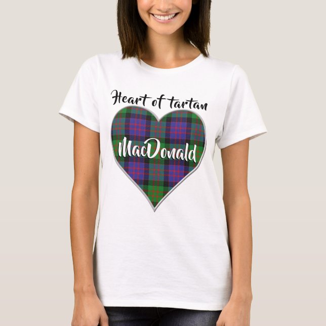 Herz von Tartan Clan MacDonald Donald Kariert T-Shirt (Vorderseite)
