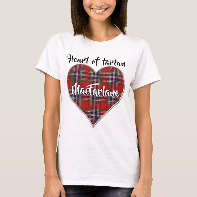 Herz von Tartan Clan MacFarlane Kariert T-Shirt (Vorderseite)