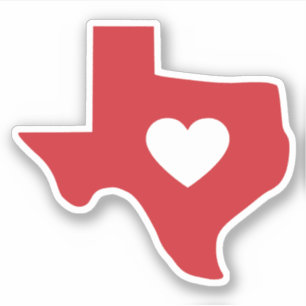 Herz von Texas Staat Anpassbare Die Sticker