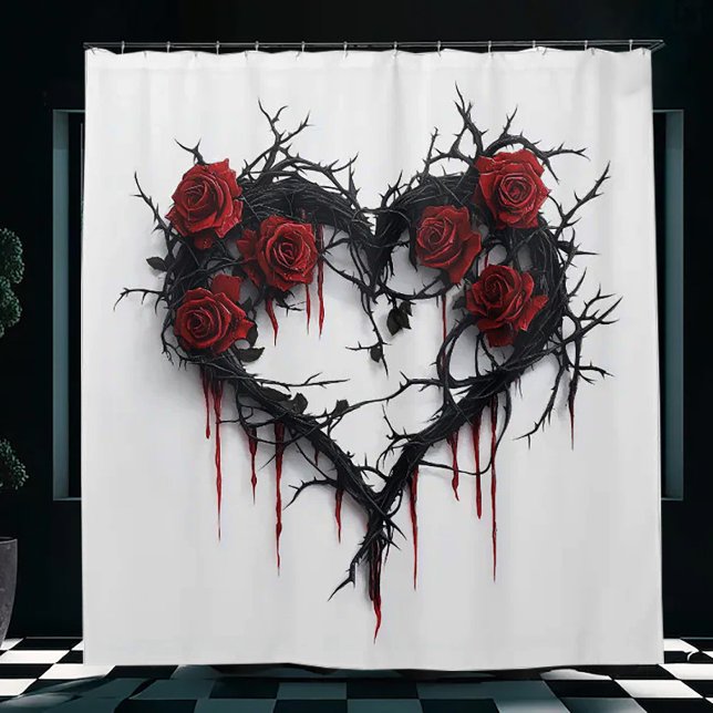 Herz von Thornen und Rose Duschvorhang (Von Creator hochgeladen)