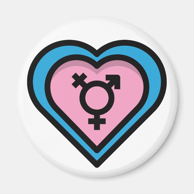 Herz von Trans Pride Magnet (Vorne)