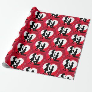 Herz Vorschlag Silhouette Rot Geschenkpapier