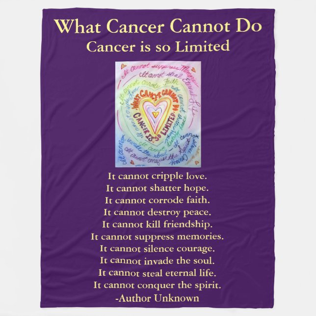 Herz, was Krebs nicht tun kann Custom Chemo Blanke Fleecedecke (Vorderseite)