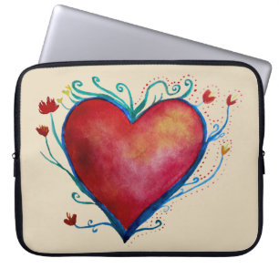 Herz Wasserfarben Art Neopren Laptop Schläfchen 15 Laptopschutzhülle