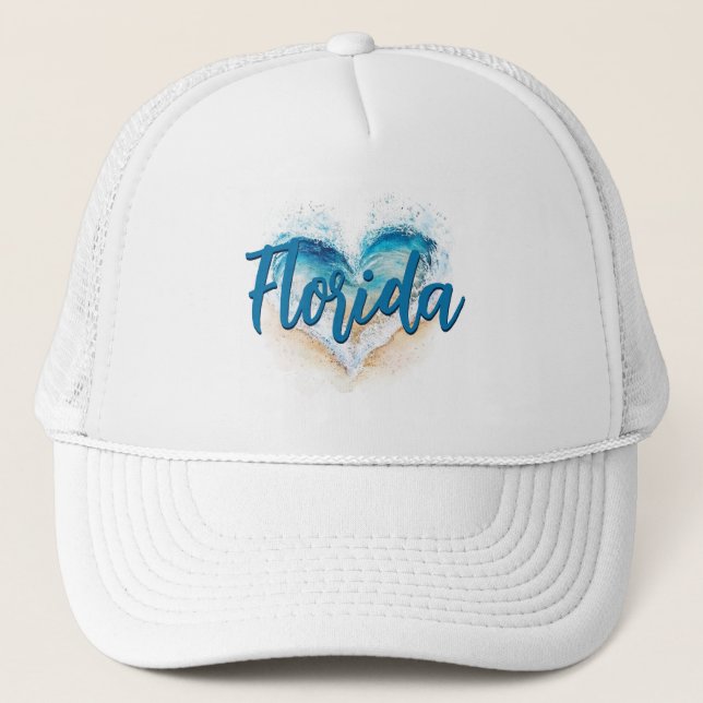 Herz Wave Florida Beach Truckerkappe (Vorderseite)