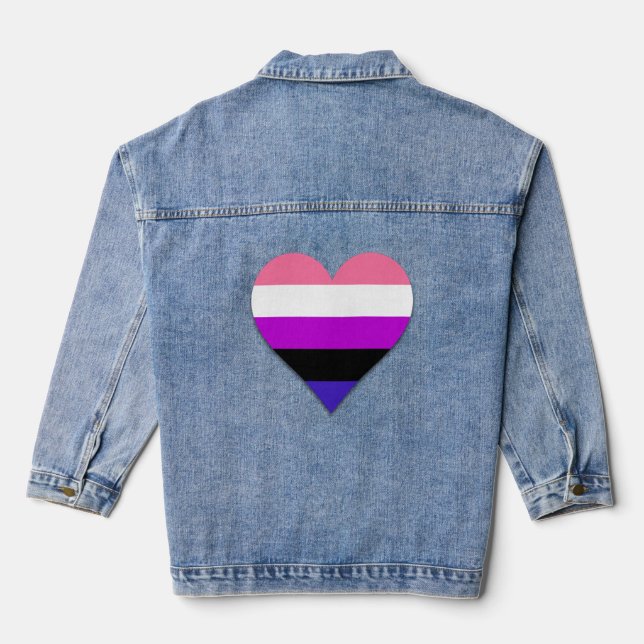 Herz wegen Geschlechtsfluss Jeansjacke (Rückseite)