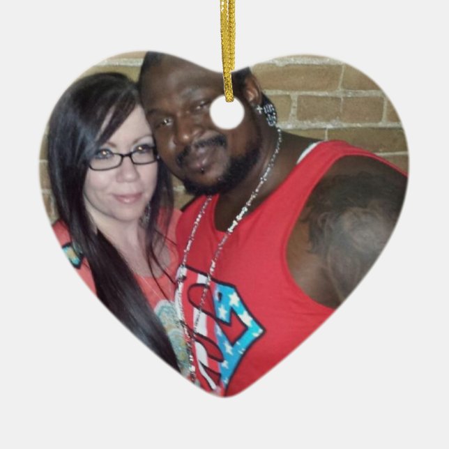 Herz-Weihnachtsverzierung Keramik Ornament (Vorne)