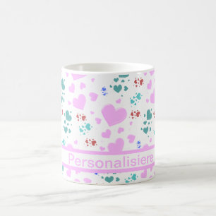 Herz, weiß, personalisieren kaffeetasse