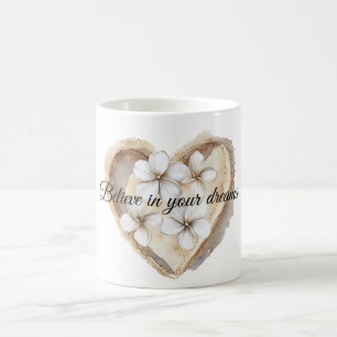 Herz White Floral Kaffeetasse