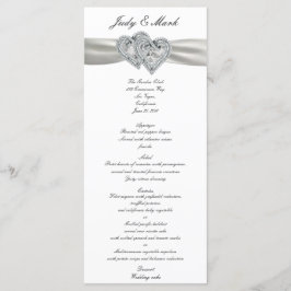 Herz White Wedding Menu Card Menükarte
