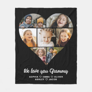 Herz Wir Liebe Sie Grammy Familie Foto Collage Fleecedecke