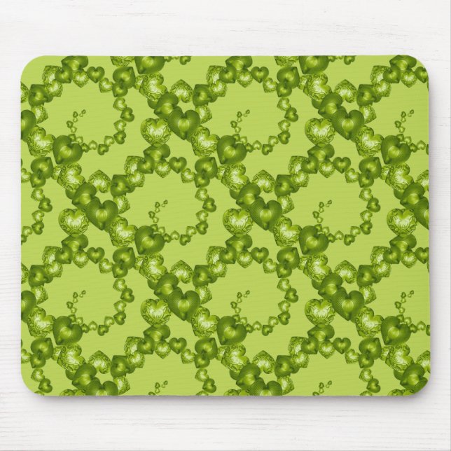 Herz-Wirbel, grün-grün-MOUSEPAD Mousepad (Vorne)