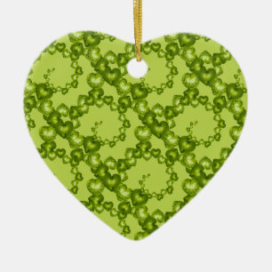 Herz-Wirbel, Grüne HERZUNG Garten Keramikornament