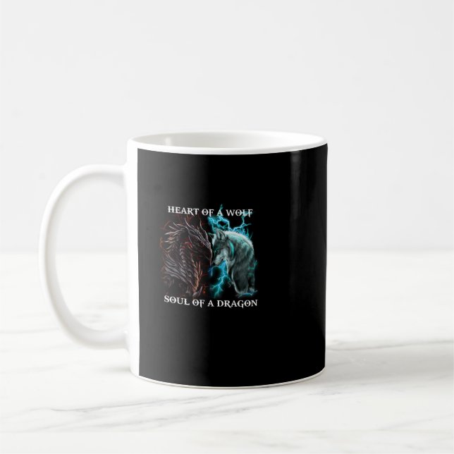 Herz Wolf Soul des Drachen Kaffeetasse (Links)