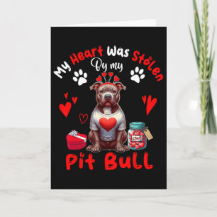 Herz wurde von meinem Pit Bull Valentine Hundbesit Karte