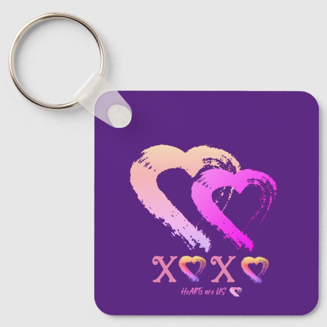 Herz-XOXO-Schlüsselkette Schlüsselanhänger (Vorderseite)