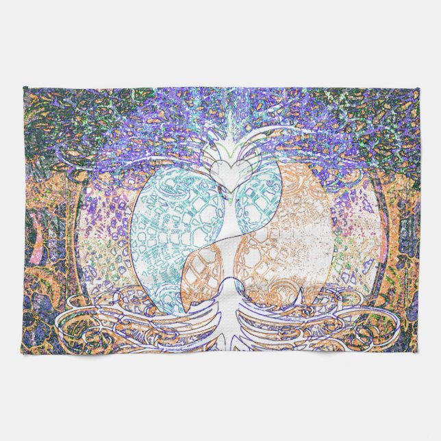 Herz, yin Yang, Baum des Lebens durch Amelia Handtuch (Horizontal)