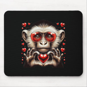 Herz Zeichen Hand Affe Kinder Männer Frauen Affe B Mousepad