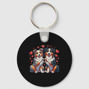 Herz Zeichen Hand Australian Shepherd Valentinstag Schlüsselanhänger